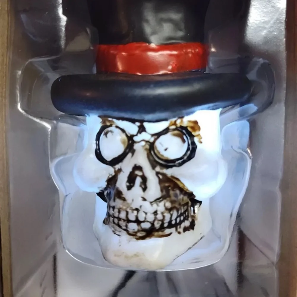 Spooky Moods 8ct Skull Top Hat Light Up String Lights Halloween Decor Battery